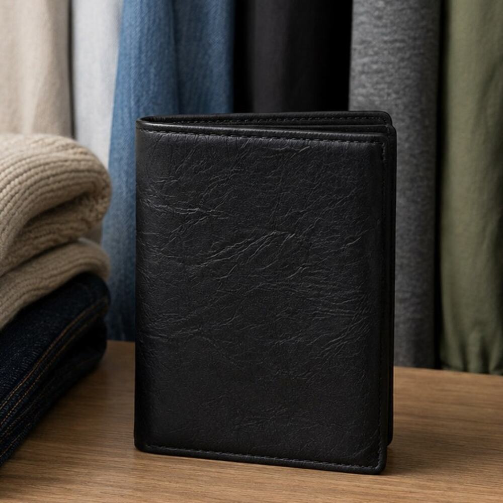 Fossil Men's Neel Genuine Leather Tri-Fold Wallet Black Style: ML3869